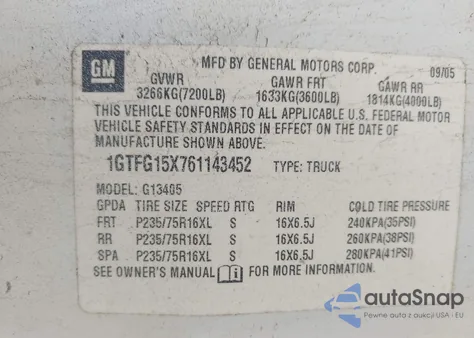 2006 GMC Savana Work Van from USA, damaged, VIN 1GTFG15X761143452